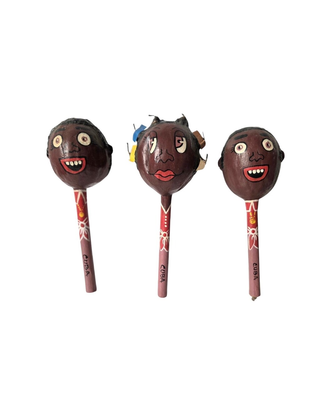 Rare 3 Piece Vintage 1950s Maracas Set Highly Rare and Collectible